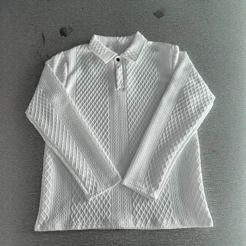 Herren Langarm-Polohemd mit strukturiertem Design und eleganter Knopfleiste Echoarchiv