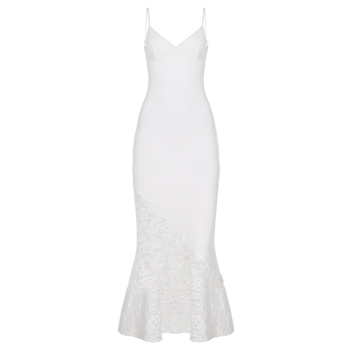 Damen Exquisites SpitzenMaxikleid mit asymmetrischem Design Echo Archiv
