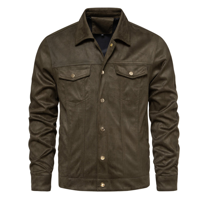 Herren Lederjacke im Vintage-Stil mit praktischen Taschen Echoarchiv
