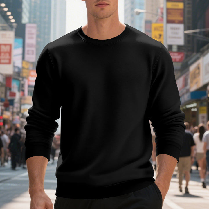 Herren klassischer Sweatshirt mit Rundhalsausschnitt und bequemer Passform Echoarchiv