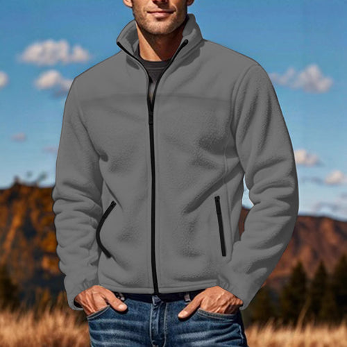 Herren Fleecejacke mit hohem Kragen und praktischen Taschen Echoarchiv