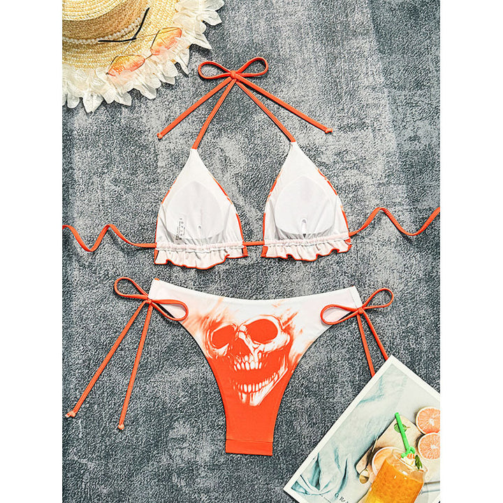 Damen Design-Bikini mit Skulls und Rüschendetails Echo Archiv