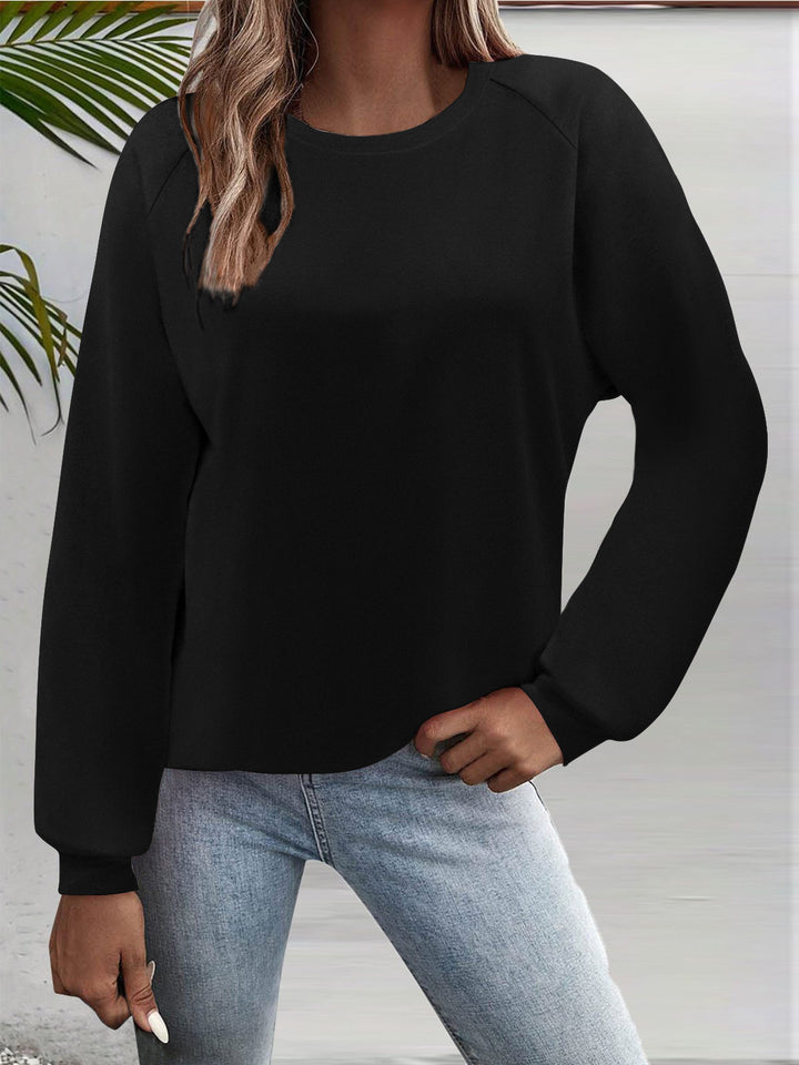 Damen Freizeit Rundhalsausschnitt Sweatshirt mit Raglanärmeln und elastischen Bündchen Echoarchiv