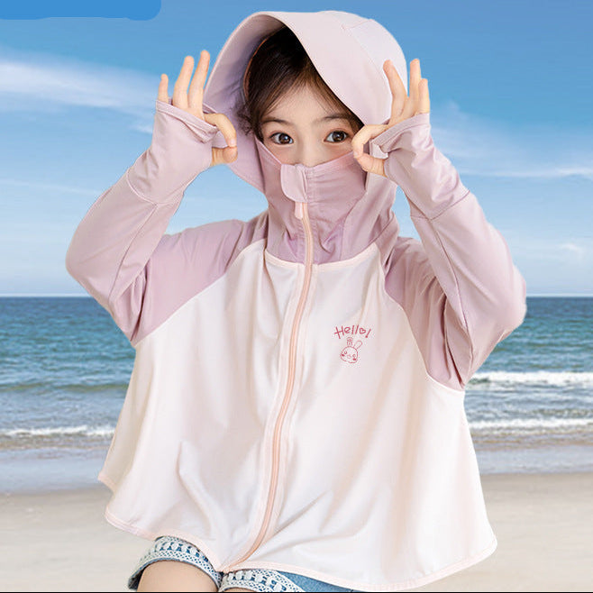 Mädchen funktionale UV-Schutzjacke mit Kapuze Echo Archiv