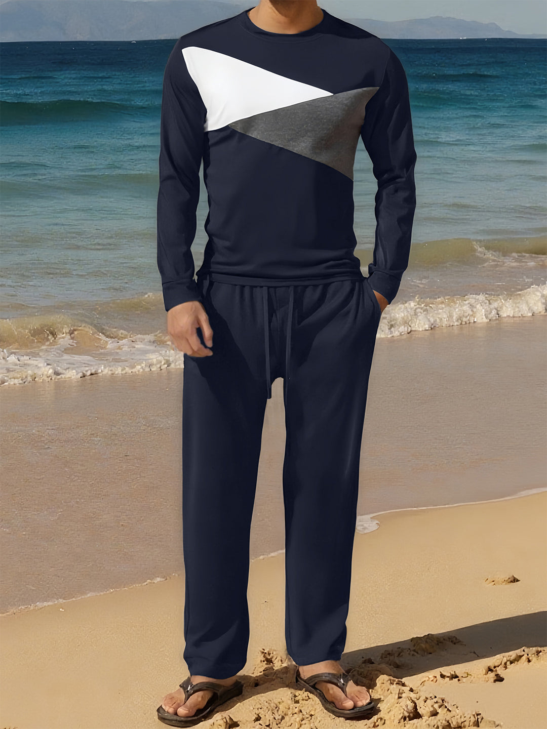 Herren Sportliches Set mit Farbblockdesign Echoarchiv