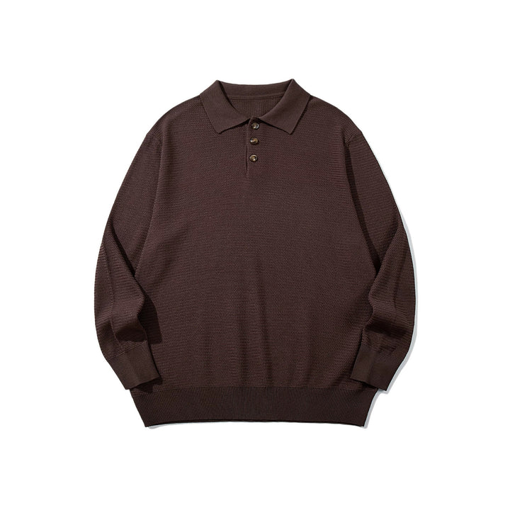 Unisex Waffelstrick-Polo im Relaxed-Fit mit dreifacher Knopfleiste und geripptem Saum Echoarchiv