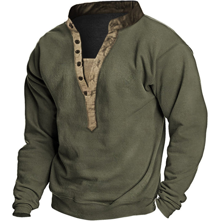 Herren Langarmshirt mit elegantem Knopfverschluss und praktischer Brusttasche Echoarchiv