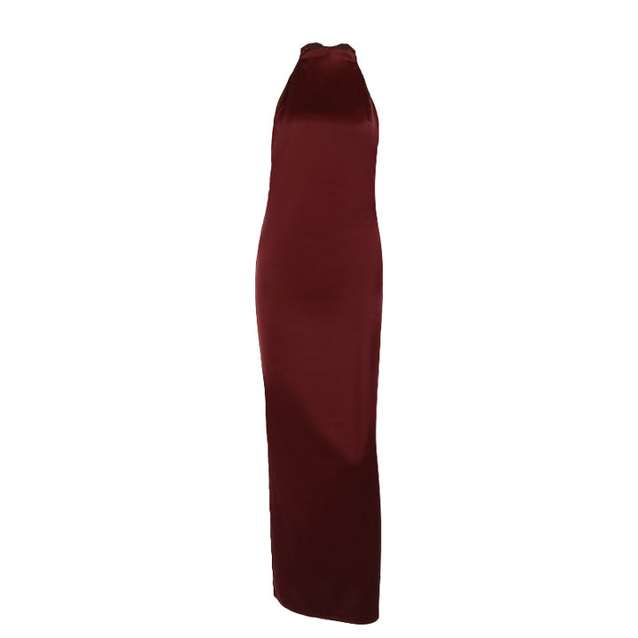Damen elegantes Maxikleid mit hohem Kragen und figurbetontem Schnitt Echo Archiv