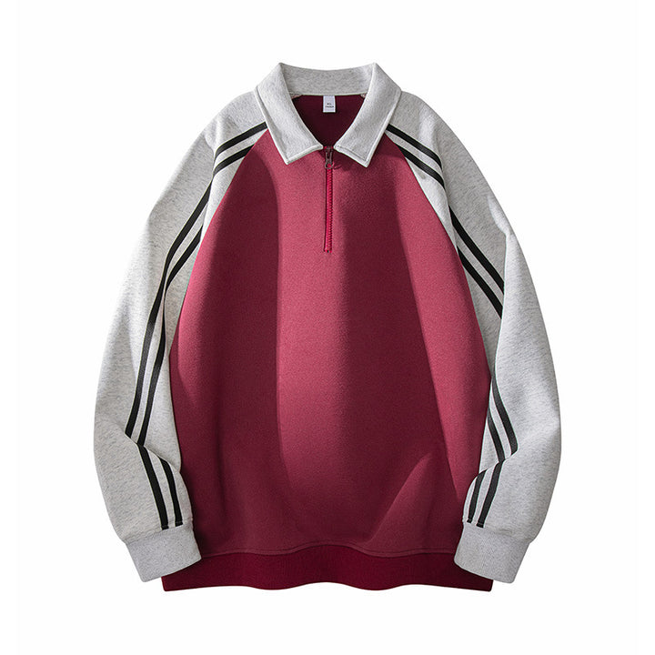 Herren Sportlicher Sweatshirt mit Stehkragen und Reißverschluss Echoarchiv