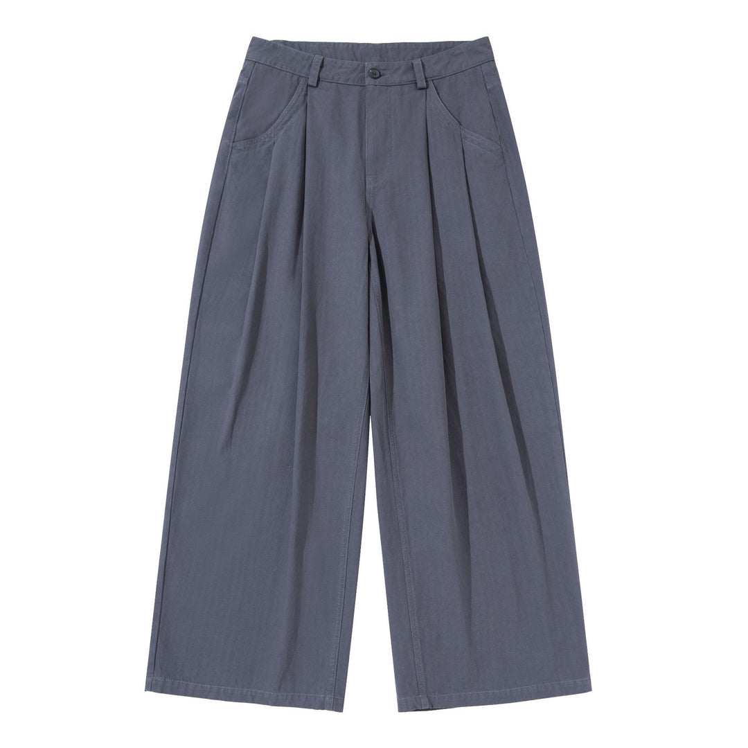 Damen Weite Bundfalten-Culottehose mit hohem Bund und tiefen Eingrifftaschen Echoarchiv