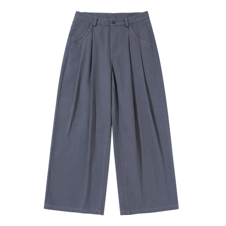 Damen Weite Bundfalten-Culottehose mit hohem Bund und tiefen Eingrifftaschen Echoarchiv