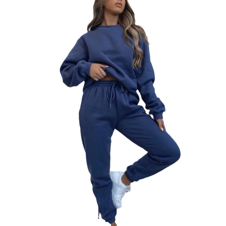Damen nan weit geschnittenes Fleece-Freizeitset mit Sweatshirt und Jogginghose Echo Archiv