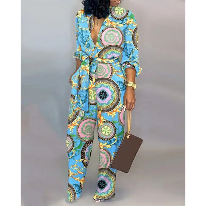 Damen Denim Jumpsuit mit modischem Patchwork-Design und praktischen Taschen Echoarchiv