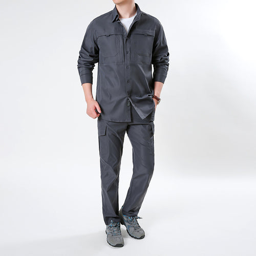 Herren nan leichtes Ripstop-Cargo-Hemd mit passender Cargohose Set für Outdoor und Trekking Echo Archiv