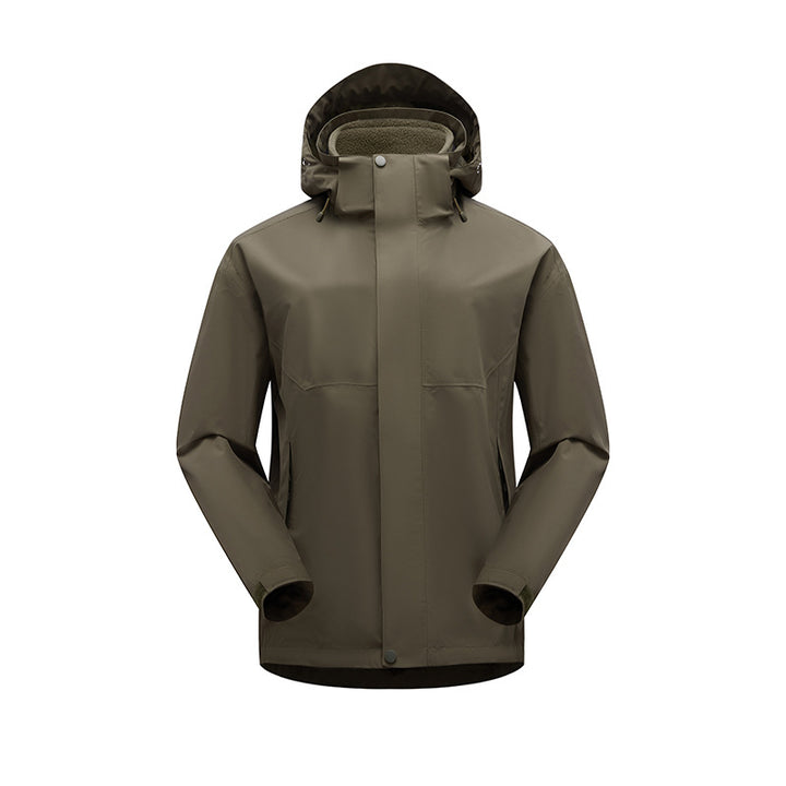 Herren Nano-Matte wasserdichte urbane Outdoor-Jacke mit getapezten Nähten, abnehmbarem Kapuzen und Fleece-Kragen – Taviero