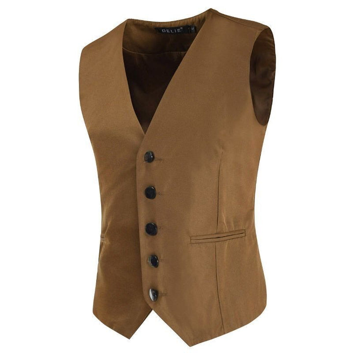 Herren Satin-Smokingsweste mit taillierter Passform, V-Ausschnitt und eleganter Knopfleiste Echo Archiv