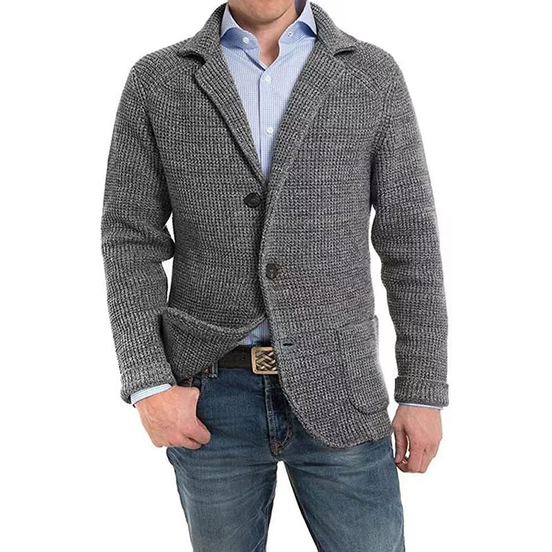 Herren Strukturstrick Sakko-Blazer mit aufgesetzten Taschen Echo Archiv