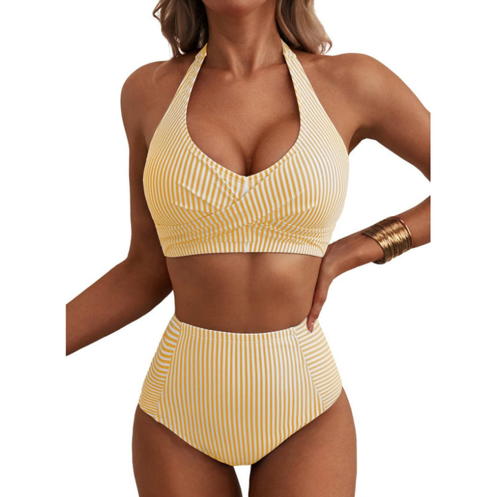 Damen Hochbundiger Streifen-Bikini Echo Archiv