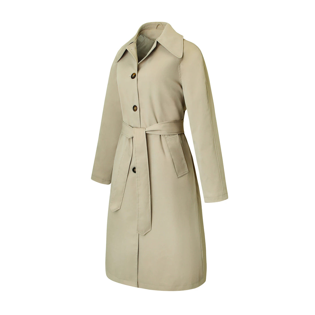 Damen Eleganter Trenchcoat mit Taillengürtel – Montévia