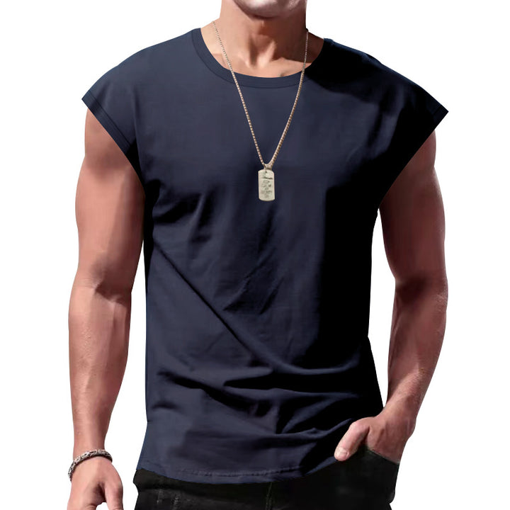 Herren lässiges Ärmelloses T-Shirt mit lockerer Passform und Rundhalsausschnitt Echoarchiv