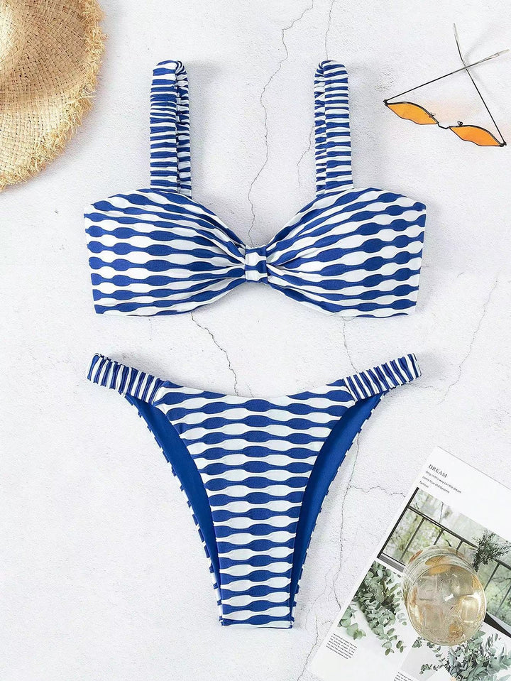 Damen Bandeau-Bikini mit einzigartigem Muster und verstellbaren Trägern Echo Archiv