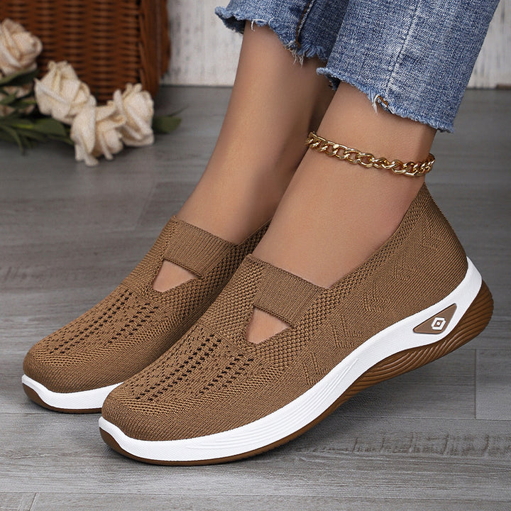 Damen nan leichte atmungsaktive Strickslipper mit Memoryschaum und rutschfester Laufsohle Echo Archiv