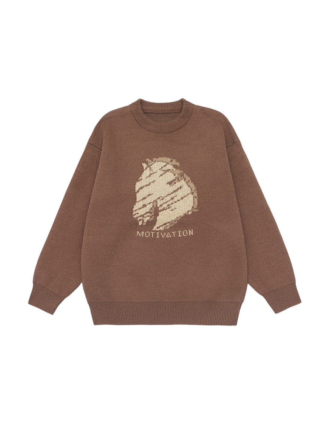 Damen Oversize-Strickpullover mit Intarsienmotiv und Rundhalsausschnitt Echo Archiv