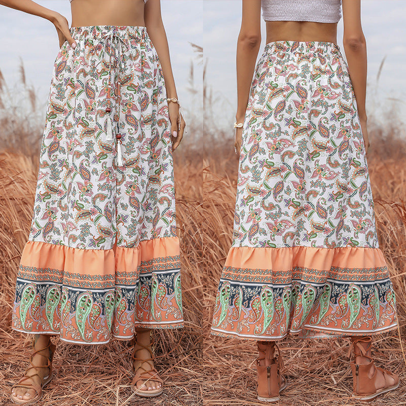 Damen Maxi-Rock mit buntem Paisleymuster Echo Archiv