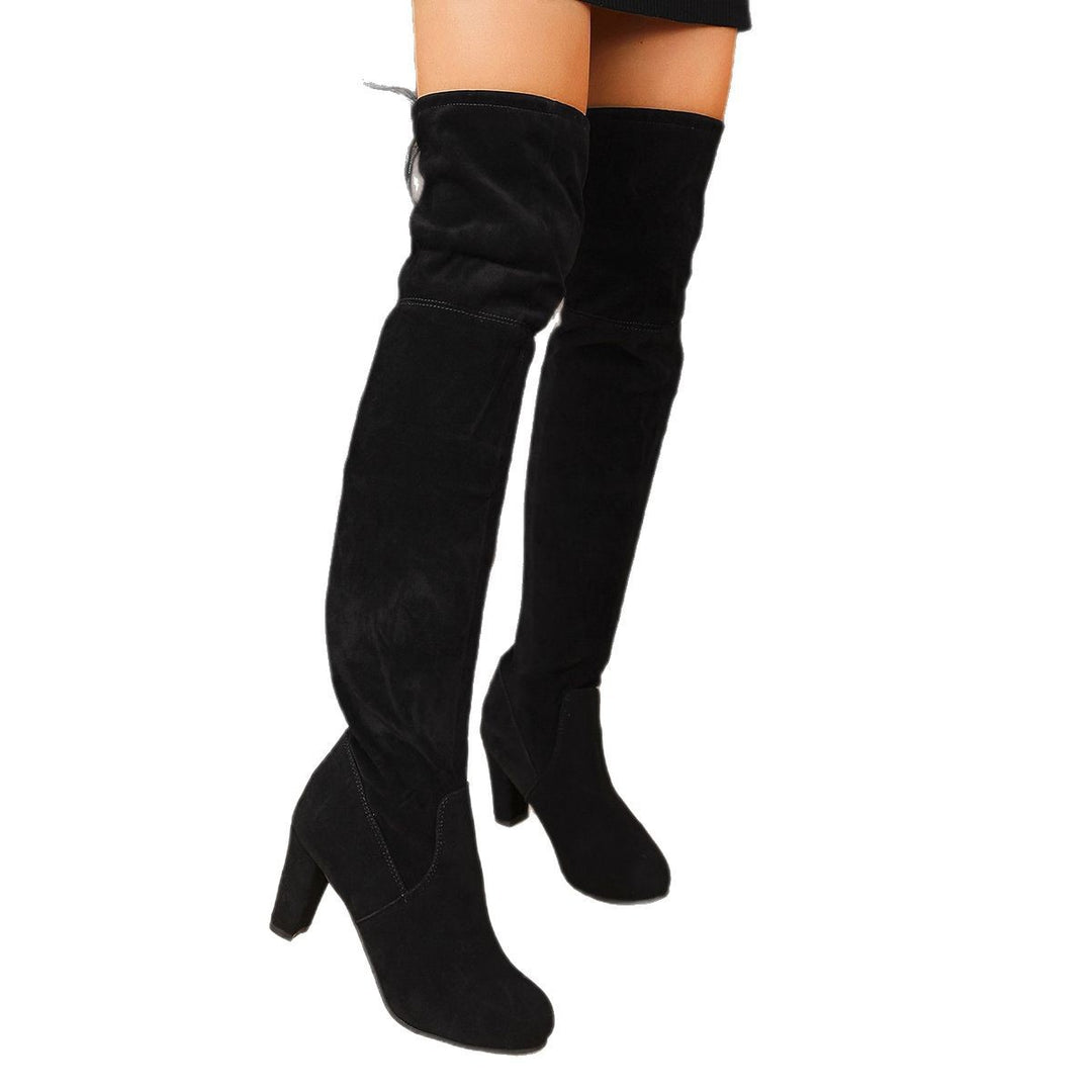 Damen Overknee-Slouch-Stiefel mit 8cm Blockabsatz und verstellbarem Kordelabschluss Echo Archiv
