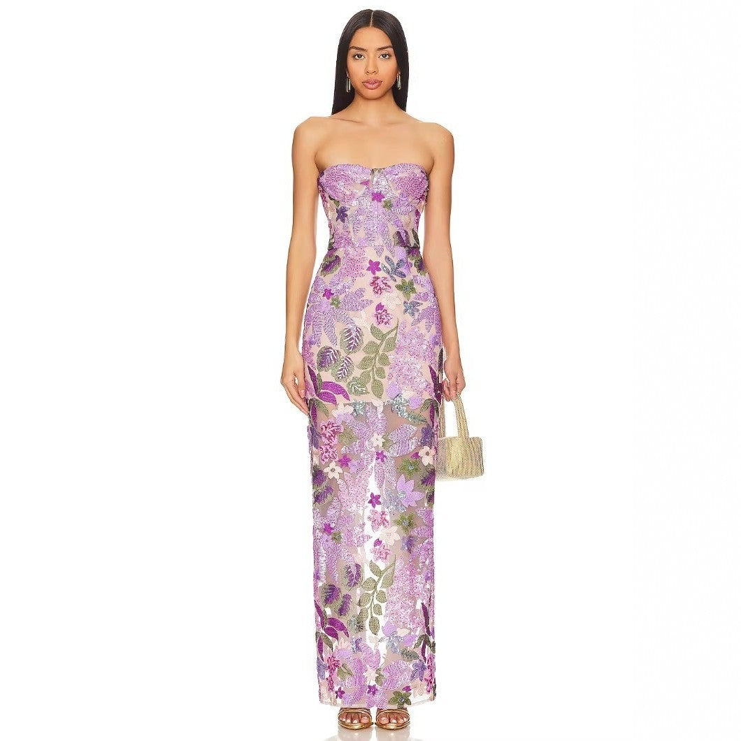 Damen Schickes Abendkleid mit floralem Design und figurbetonter Silhouette Echo Archiv