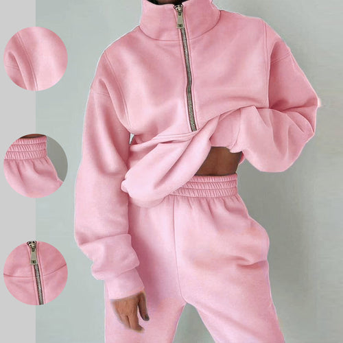 Damen nan Oversize Halbzip-Sweatshirt mit hohem Stehkragen und verdeckter Kängurutasche Echo Archiv