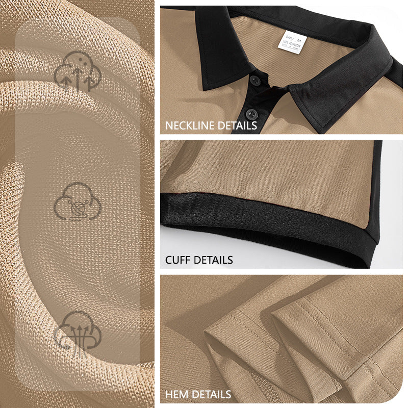 Herren nan Premium-Polo im Retro-Kontrastlook mit Hemdkragen und Dreiknopfleiste Echo Archiv