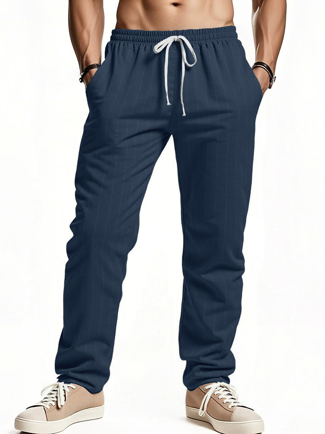 Herren komfortable Freizeithose mit gestreiftem Design Echoarchiv