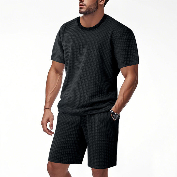 Herren bequemer Struktur-Shorts-Set Echoarchiv