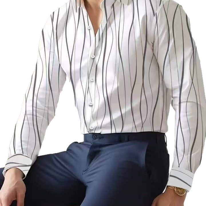 Herren elegante Hemden mit modernen Streifen Echoarchiv