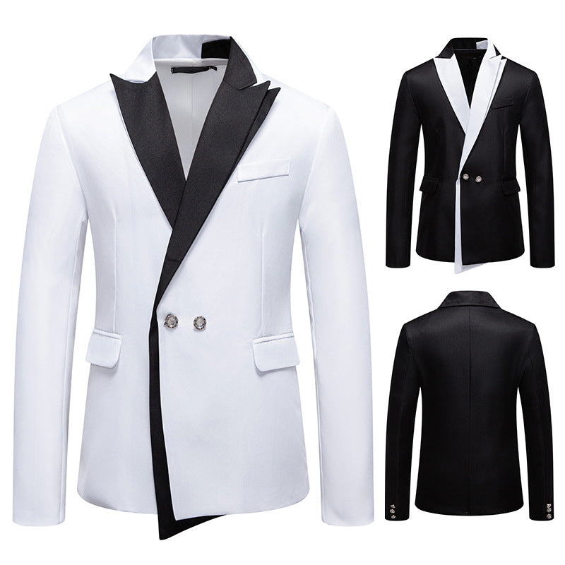 Herren Eleganter Smoking-Blazer mit kontrastreichem Revers Echoarchiv