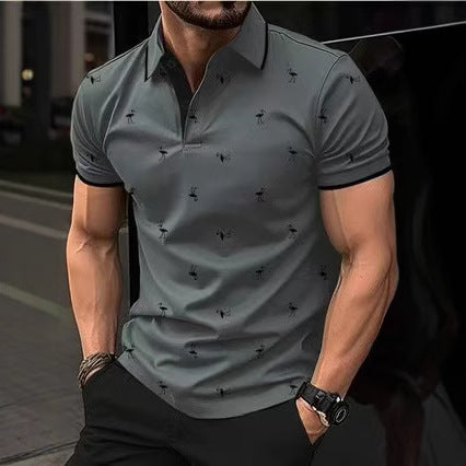 Herren hochwertiges Poloshirt mit stilvollem Muster Echoarchiv