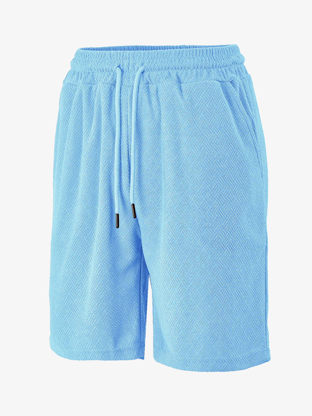 Herren nan Frottee-Shorts mit Fischgrätstruktur, elastischem Kordelbund und Seitentaschen Echo Archiv