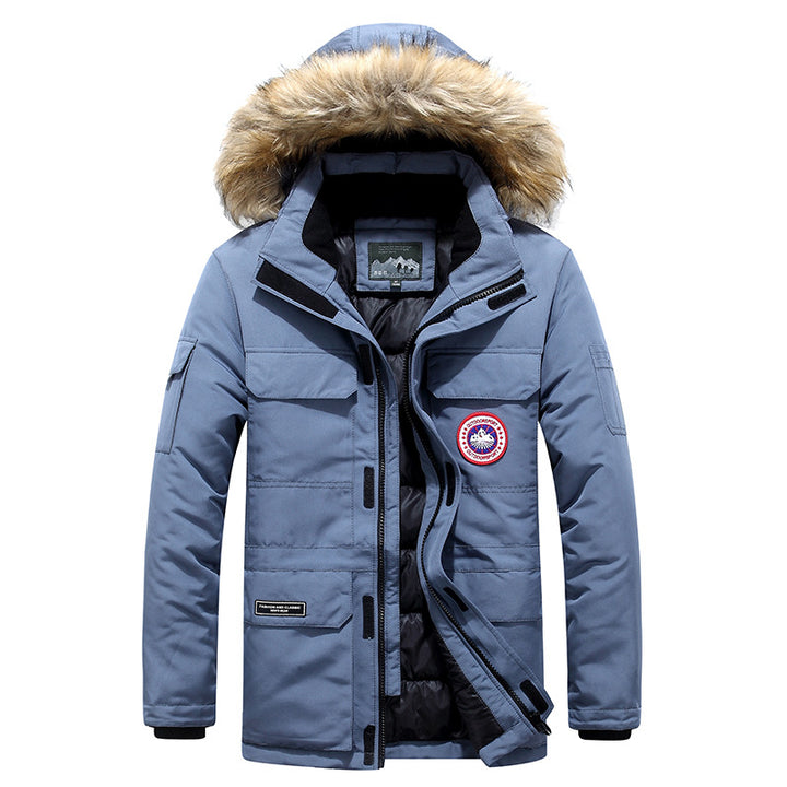 Herren Thermo-Parka mit abnehmbarer Kunstfellkapuze, winddicht und wasserabweisend – Marzano
