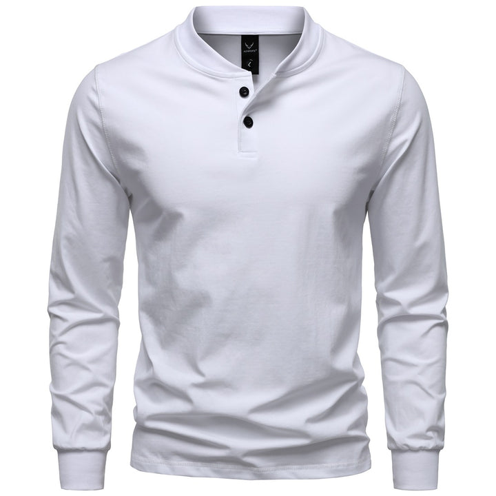 Herren Langarm-Henleyshirt mit Stehkragen und zweifacher Knopfleiste, Slim Fit, Baumwoll-Mix Echo Archiv