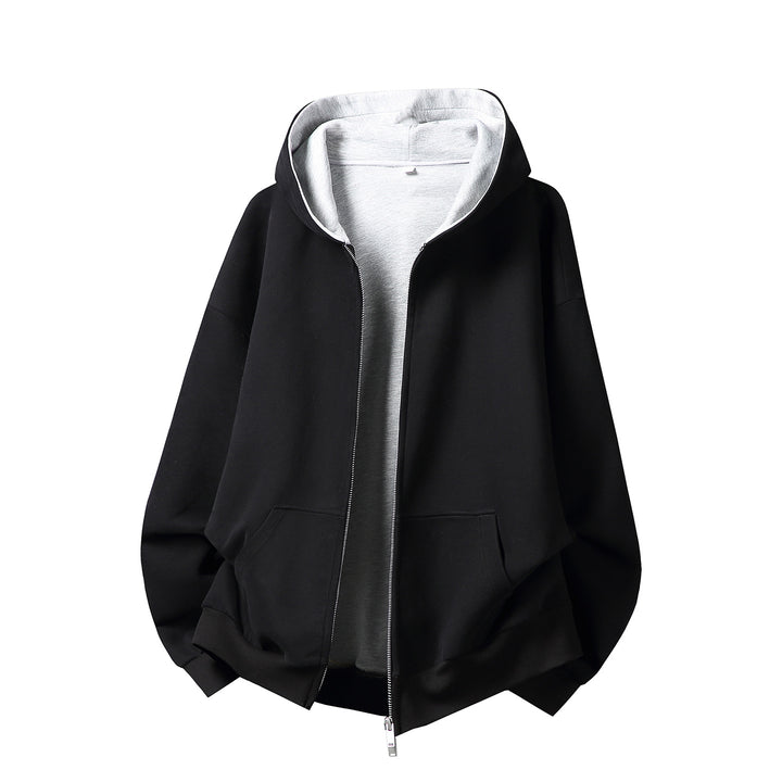 Unisex Oversize-Zipjacke im Boxy‑Schnitt mit zweilagiger Kapuze und Kängurutasche Echo Archiv