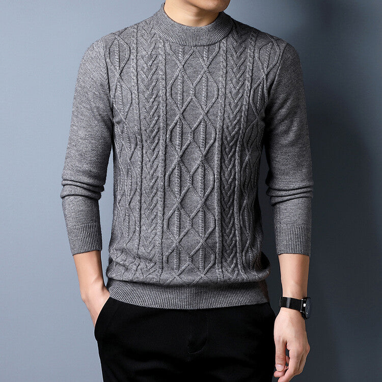 Herren Strickpullover mit strukturiertem Zopfmuster Echoarchiv
