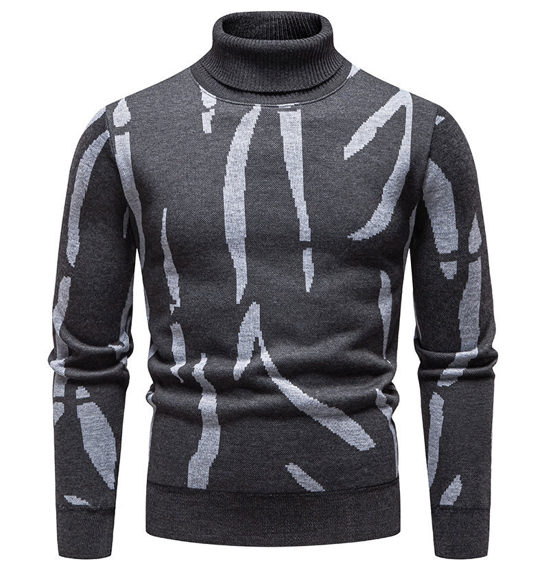 Herren modischer Rollkragenpullover mit auffälligem Muster Echoarchiv