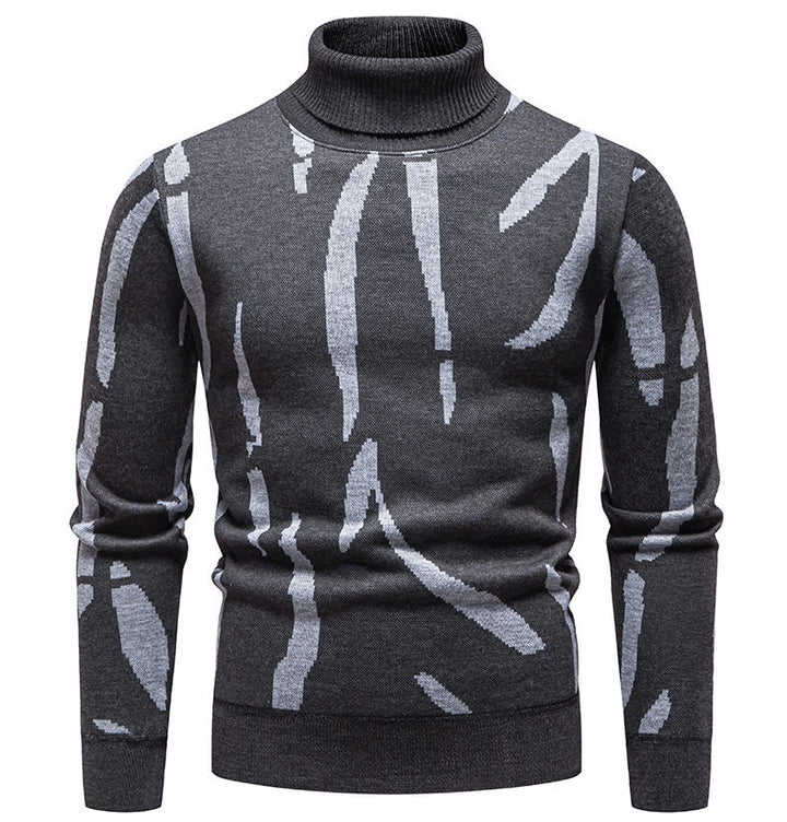 Herren modischer Rollkragenpullover mit auffälligem Muster Echoarchiv