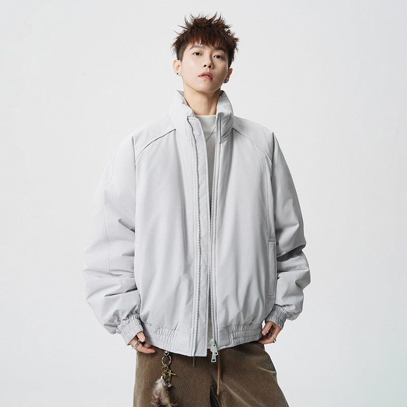 Herren Oversized Windjacke mit Stehkragen und elastischen Bündchen Echoarchiv