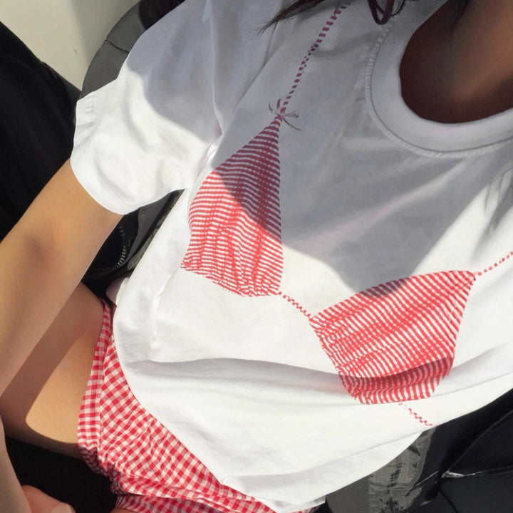 Damen oversized Shirt mit kreativem Grafikdruck Echo Archiv