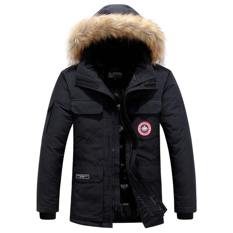 Herren Thermo-Parka mit abnehmbarer Kunstfellkapuze, winddicht und wasserabweisend – Marzano