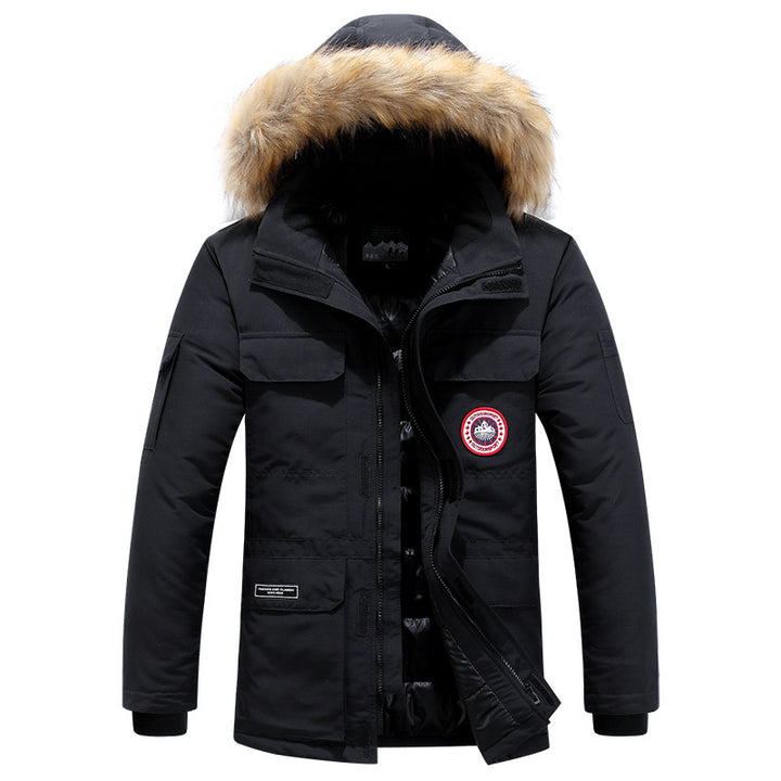 Herren Thermo-Parka mit abnehmbarer Kunstfellkapuze, winddicht und wasserabweisend – Marzano
