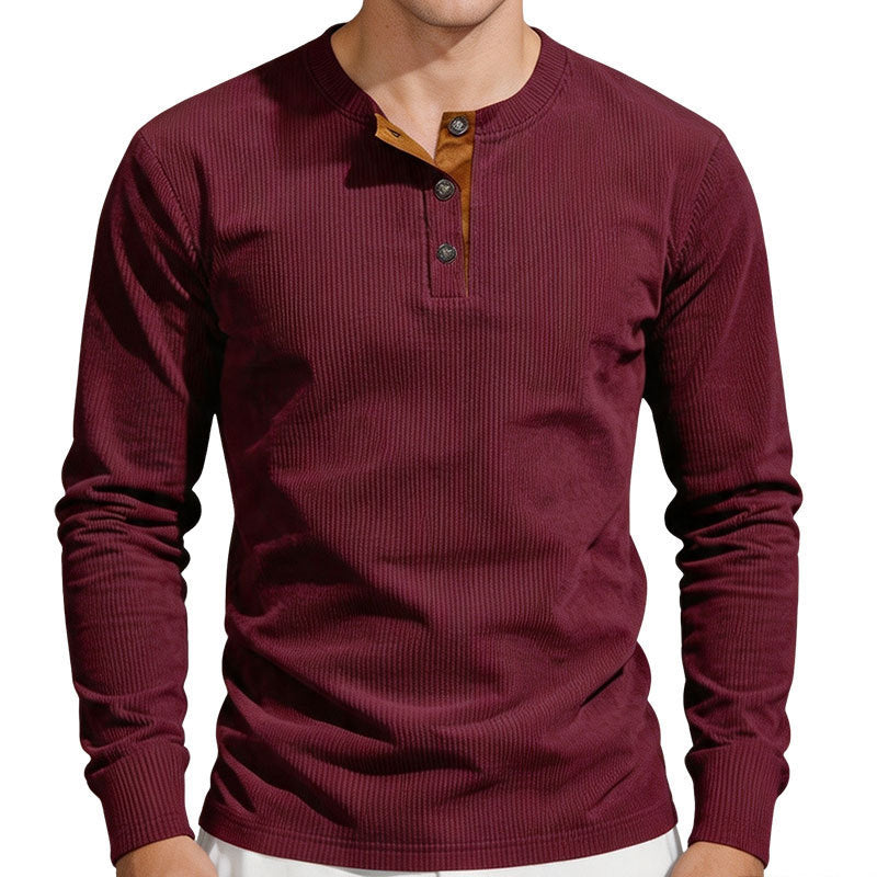 Herren Thermo-Ripp-Langarm-Henleyshirt mit Knopfleiste Echoarchiv