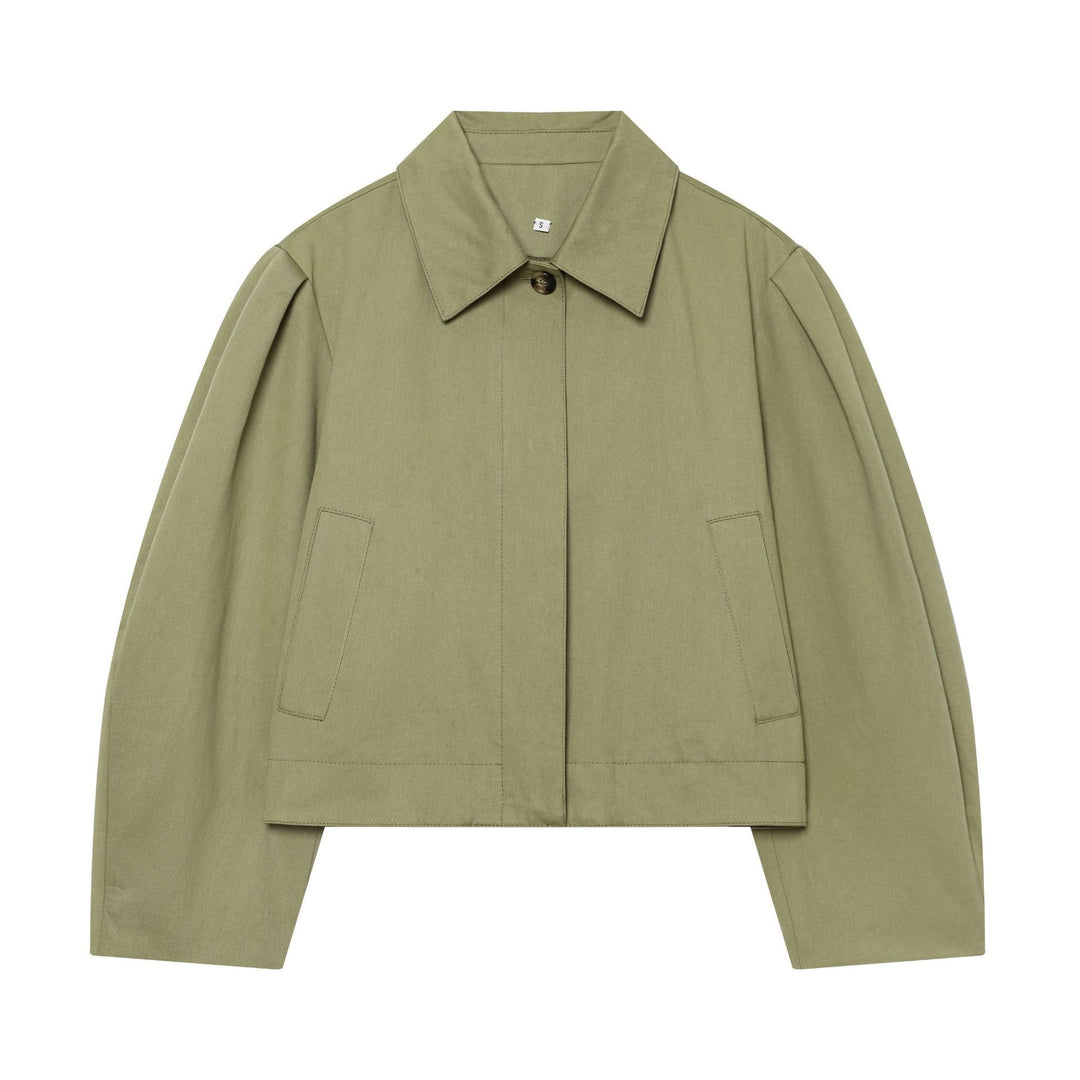 Damen Gekürzte Boxy-Utility-Jacke mit Kellerfalten und Pattentaschen Echo Archiv